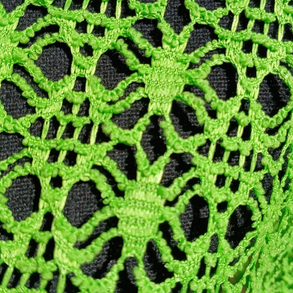 Amazing Neon Green Crochet Lace Tie-Front Cover-Up - Picture 6 of 13